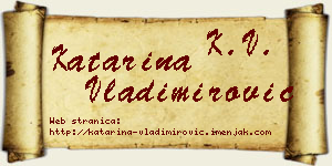 Katarina Vladimirović vizit kartica